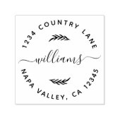 Runde Rücksendeadresse mit benutzerdefinierten Fam Permastempel (Design)