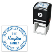 Runde Rücksendeadresse moderner Skriptfamilie Permastempel (Beispiel)