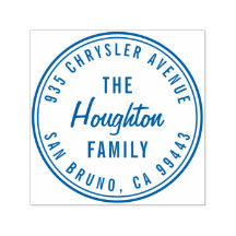 Runde Rücksendeadresse moderner Skriptfamilie