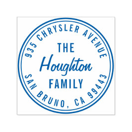 Runde Rücksendeadresse moderner Skriptfamilie Permastempel