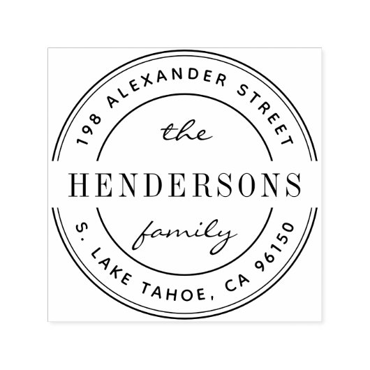 Runde Rücksendeadresse Permastempel (Design)