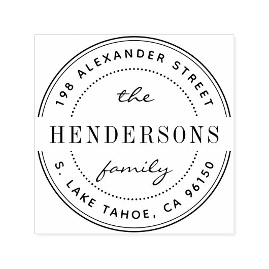 Runde Rücksendeadresse Permastempel (Design)