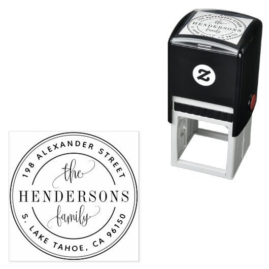 Runde Rücksendeadresse Permastempel (Beispiel)