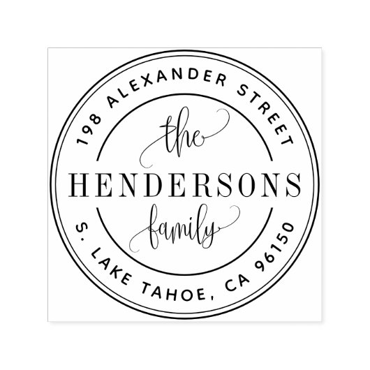 Runde Rücksendeadresse Permastempel (Design)