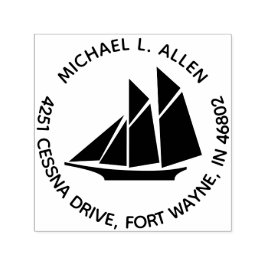 Runde Rücksendeadresse Permastempel