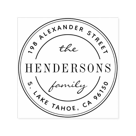 Runde Rücksendeadresse Permastempel (Design)
