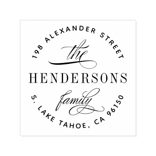 Runde Rücksendeadresse Permastempel (Design)