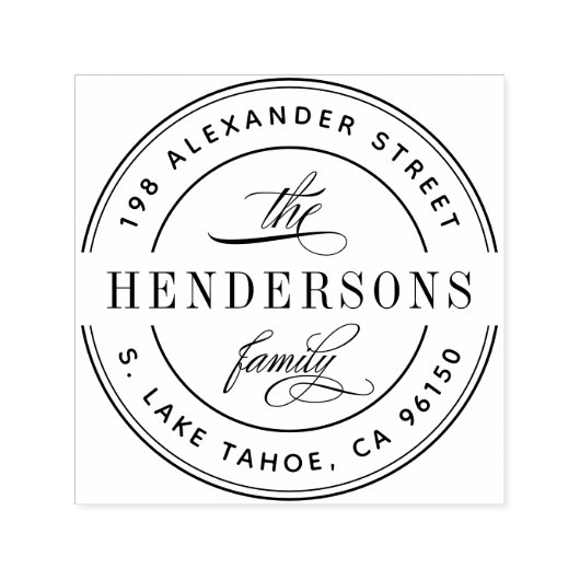 Runde Rücksendeadresse Permastempel (Design)