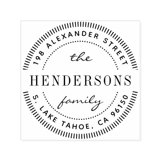 Runde Rücksendeadresse Permastempel (Design)