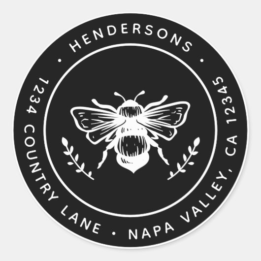 Runde Rücksendeadresse Runder Aufkleber (Vorderseite)