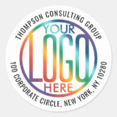 Runde Rücksendeadressen-Aufkleber für Ihr Firmenlo Runder Aufkleber (Vorderseite)