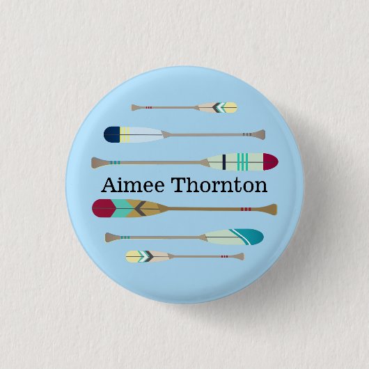 Runde Ruder im Vintage-Stil Button (Vorderseite)