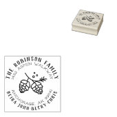 Runde rustikale Kieferknochen Rücksendeadresse Gummistempel (Stempel)