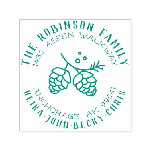 Runde rustikale Kieferknochen Rücksendeadresse Permastempel (Design)