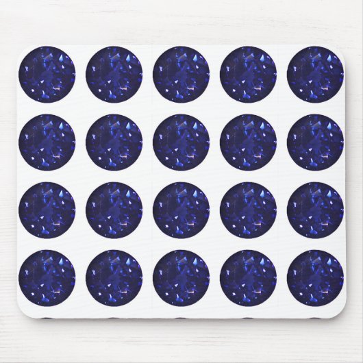 Runde Sapphire Gemstone Muster Mousepad (Vorne)