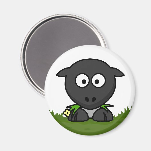 Runde Schafe Magnet (Vorderseite/Rückseite)