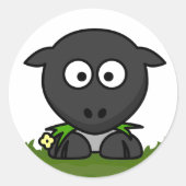 Runde Schafe Runder Aufkleber (Vorderseite)
