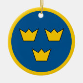 Runde Scheibe Schwedens Keramik Ornament (Vorne)