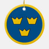 Runde Scheibe Schwedens Keramik Ornament (Hinten)