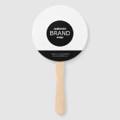 Runde Schwarz-weiße Werbehandschuhe mit Logo Fächer (Vorderseite)