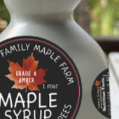 Runde schwarze Ahornsirup Nährstoffe Fakten mit Le Runder Aufkleber