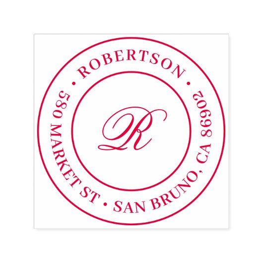 Runde Skriptfamilienname Rücksendeadresse Permastempel (Design)