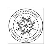 Runde Snowflake Familienname Rücksendeadresse Gummistempel (Prägung)