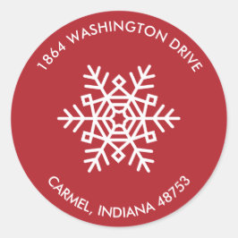 Runde Snowflake-Rücksendeadressen-Aufkleber Runder Aufkleber