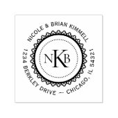 Runde Spitzen-Initialen Monogramm Erstellen Sie Ih Permastempel (Design)