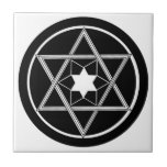 Runde Star von David Fliese<br><div class="desc">Der Stern von David in schwarz-weiß in einem Kreis.</div>