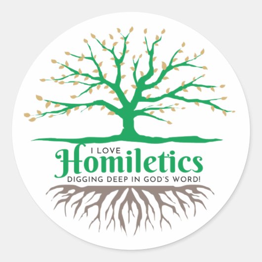 Runde Sticker - Homiletics Tree (Vorderseite)