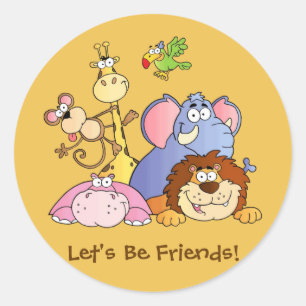 Runde Sticker - Jungle Tiere