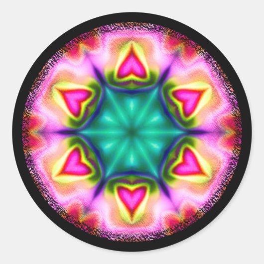 Runde Sticker mit Herz (Vorderseite)