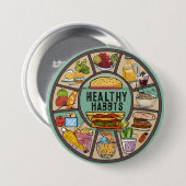 "Runde Strahlung: Verfolgen gesunder Lebensgewohnh Button (Vorne & Hinten)