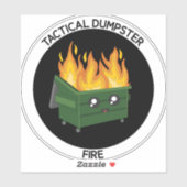 Runde Tactical Dumpster Feuer militärischer Art De Aufkleber (Blatt)