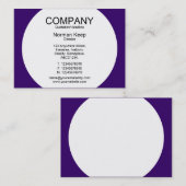 Runde Tafel - Weiß mit dunkel Lila Visitenkarte (Vorne/Hinten)