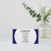Runde Tafel - Weiß mit Dunkelblau 000066 Visitenkarte (Stehend Vorderseite)