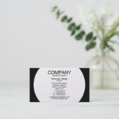 Runde Tafel - Weiß mit Schwarz (Goldkarte) Visitenkarte (Stehend Vorderseite)