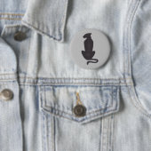 Runde Taste für die schwarze Katze Silhouette Button (Beispiel)
