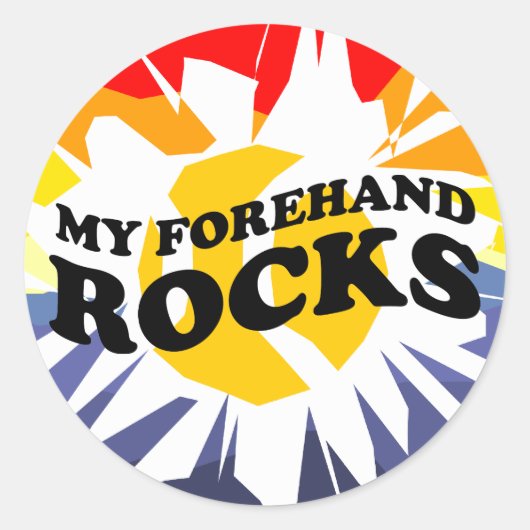 Runde Tennisaufkleber mit lustigem Sprichwort oder Runder Aufkleber (Vorderseite)