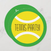 Runde Tennisball Einladungen zum Geburtstag (Vorne/Hinten)