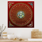 Runde Tibetan "OM" Mantra Mandala Poster (Küche)