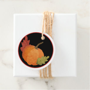 Runde traditionelle Orange Pumpkin Fall Thema Gesc Geschenkanhänger