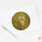 Runde Tuit Rückwärts Uhr Gold Coin Lookalik Runder Aufkleber (Umschlag)