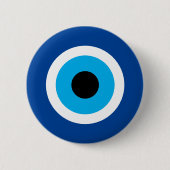 Runde typische Blue Mati Evil Eye Pinsel Button (Vorderseite)