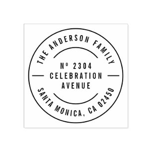 Runde Typografie - Rücksendeadresse von benutzerde Gummistempel