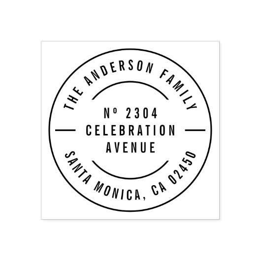 Runde Typografie - Rücksendeadresse von benutzerde Gummistempel (Prägung)