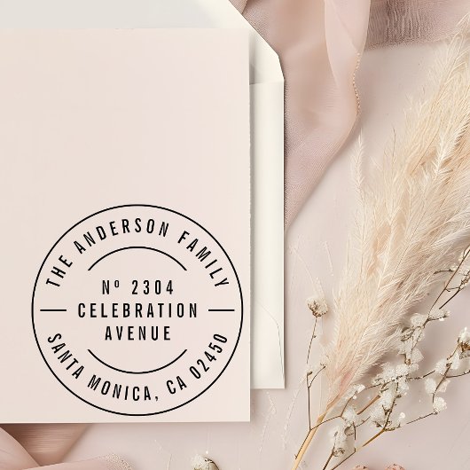 Runde Typografie - Rücksendeadresse von benutzerde Permastempel