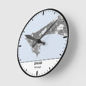 Runde Uhr Dakar Stadt‑Linienkunst (Winkel)