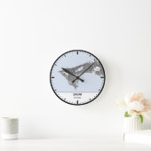 Runde Uhr Dakar Stadt‑Linienkunst (Zuhause)